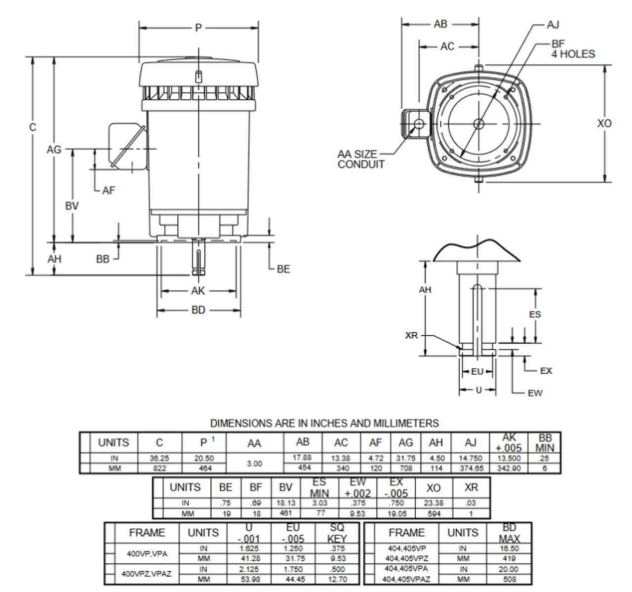 NO100P2BG Nidec 100 Hp WPI 1800 RPM 230/460V 3-phase 404VPZ Frame TEFC Vertical Solid Shaft Motor 2 NO100P2BG Nidec 100 Hp WPI 1800 RPM 230/460V 3-phase 404VPZ Frame TEFC Vertical Solid Shaft Motor - Image 2