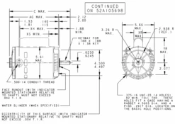 J1025 Marathon 1/3 Hp Basic Jet Pump Motor 3600 RPM 115/230V ODP 56C Frame (no Base) -Motor Warehouse Store 1025 line 66218.1605123631