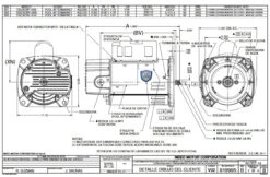 AQC165 US Motors 1 1/2 Hp 3450 RPM 48Y 115/230V Pool Pump Motor