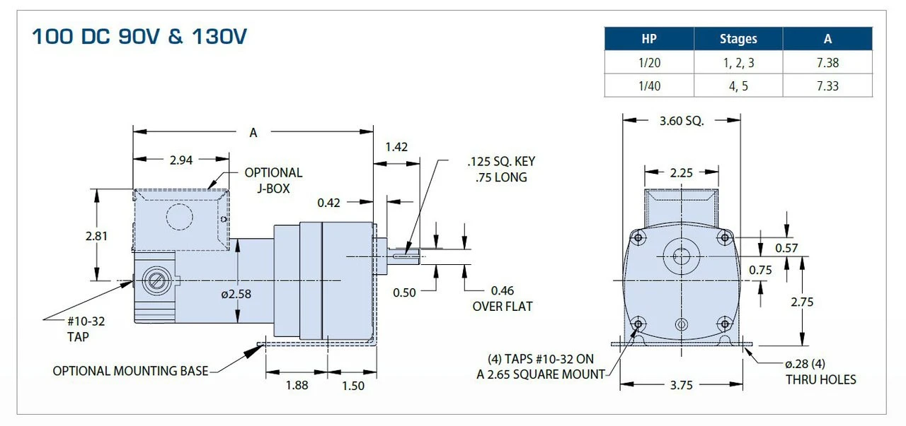 Bison 011-190-0072 Gear Motor 1/20 Hp 25 RPM 90/130VDC 3 Bison 011-190-0072 Gear Motor 1/20 Hp 25 RPM 90/130VDC - Image 3