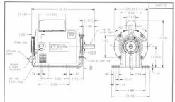 Model 1AGG3 Century 1/2 Hp Belt Drive Blower Cap Start Motor 1725 RPM 115/208-230V Dayton 1AGG3 -Motor Warehouse Store 1AGG3DIM 58802.1463164121
