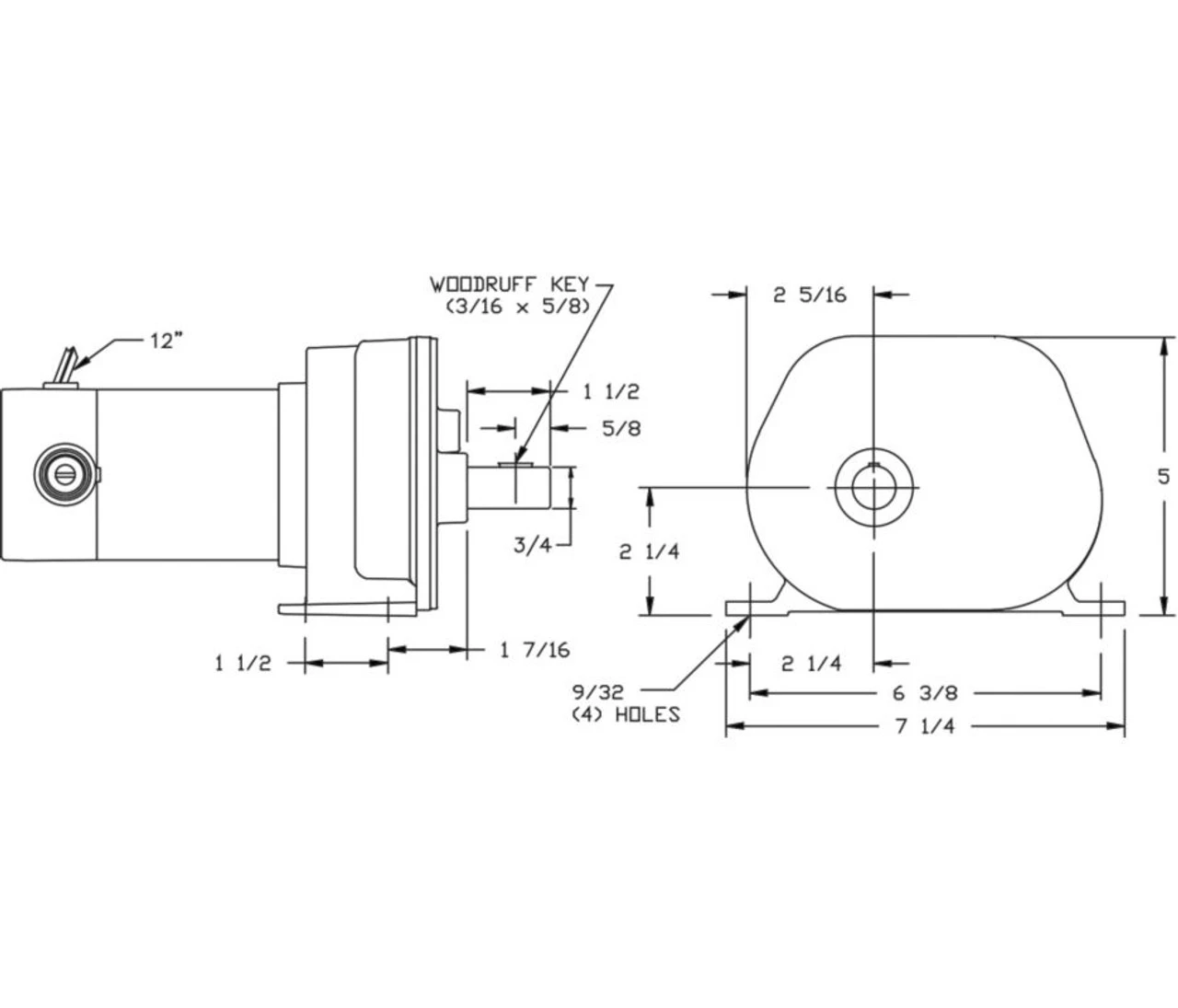 Dayton Model 1LPK2 DC Gear Motor 58 RPM 1/15 Hp 12VDC (1L470) 2 Dayton Model 1LPK2 DC Gear Motor 58 RPM 1/15 Hp 12VDC (1L470) - Image 2