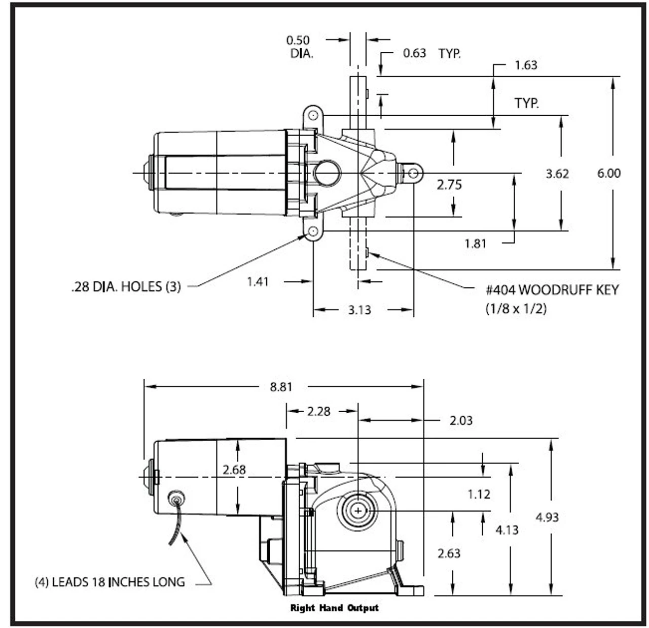 Dayton Model 1LRA3 AC/DC Right Hand Gearmotor 13 RPM 1/15 Hp 115VAC (2Z799) 2 Dayton Model 1LRA3 AC/DC Right Hand Gearmotor 13 RPM 1/15 Hp 115VAC (2Z799) - Image 2