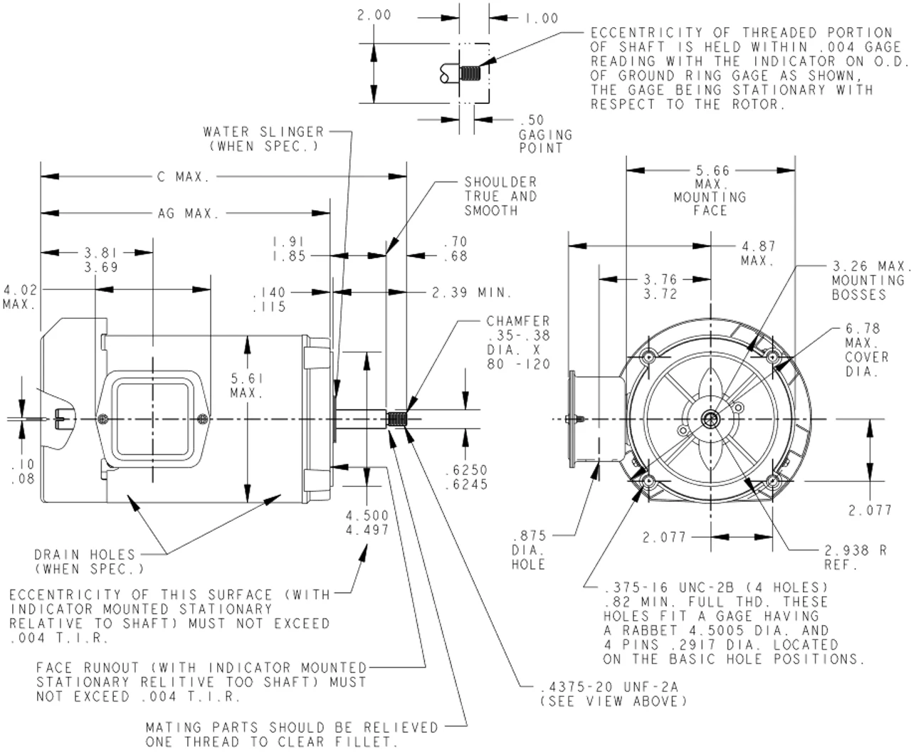 K230 Marathon 1/2 Hp 3-Phase Jet Pump Motor 3600 RPM 208-230/460V TEFC 56J Frame (no Base) 4 K230 Marathon 1/2 Hp 3-Phase Jet Pump Motor 3600 RPM 208-230/460V TEFC 56J Frame (no Base) - Image 4