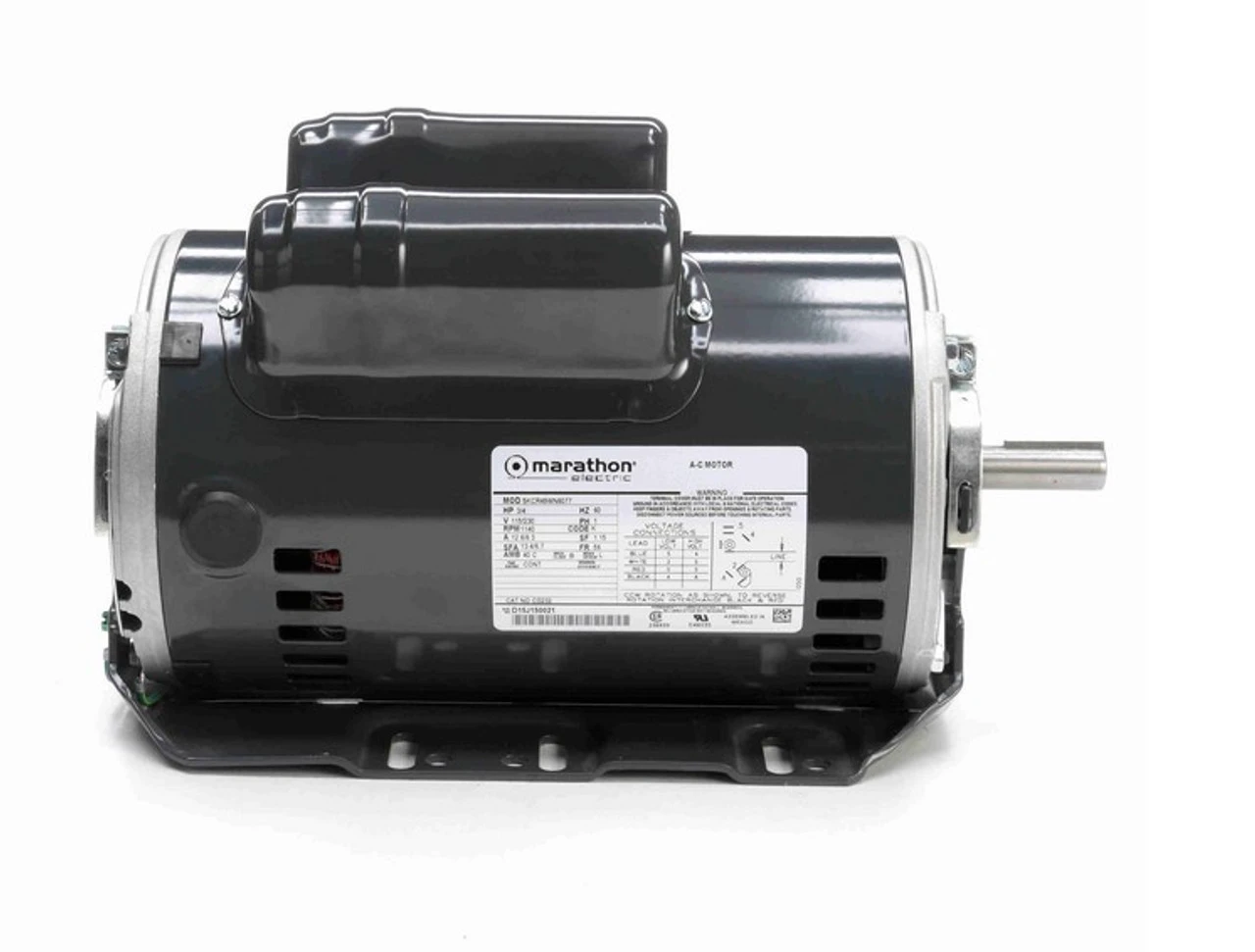 CG232 Marathon 3/4 Hp (1 Speed) 1115-230V 1200 RPM ODP 56 Frame Cap Start/Run Resilient Base Motor 3 CG232 Marathon 3/4 Hp (1 Speed) 1115-230V 1200 RPM ODP 56 Frame Cap Start/Run Resilient Base Motor - Image 3