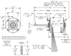 P245 Marathon 1/2 Hp 115/208-230V 900 RPM ODPAO (no Base) 56Z Frame Condenser Fan Motor -Motor Warehouse Store 245 line 24243.1626193891