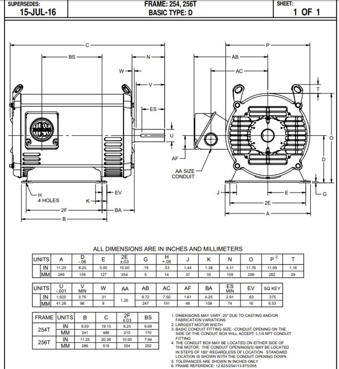 D15P2H Nidec | 15 Hp 1800 RPM 254T Frame 200V ODP Electric Motor Nidec 2 D15P2H Nidec | 15 Hp 1800 RPM 254T Frame 200V ODP Electric Motor Nidec - Image 2