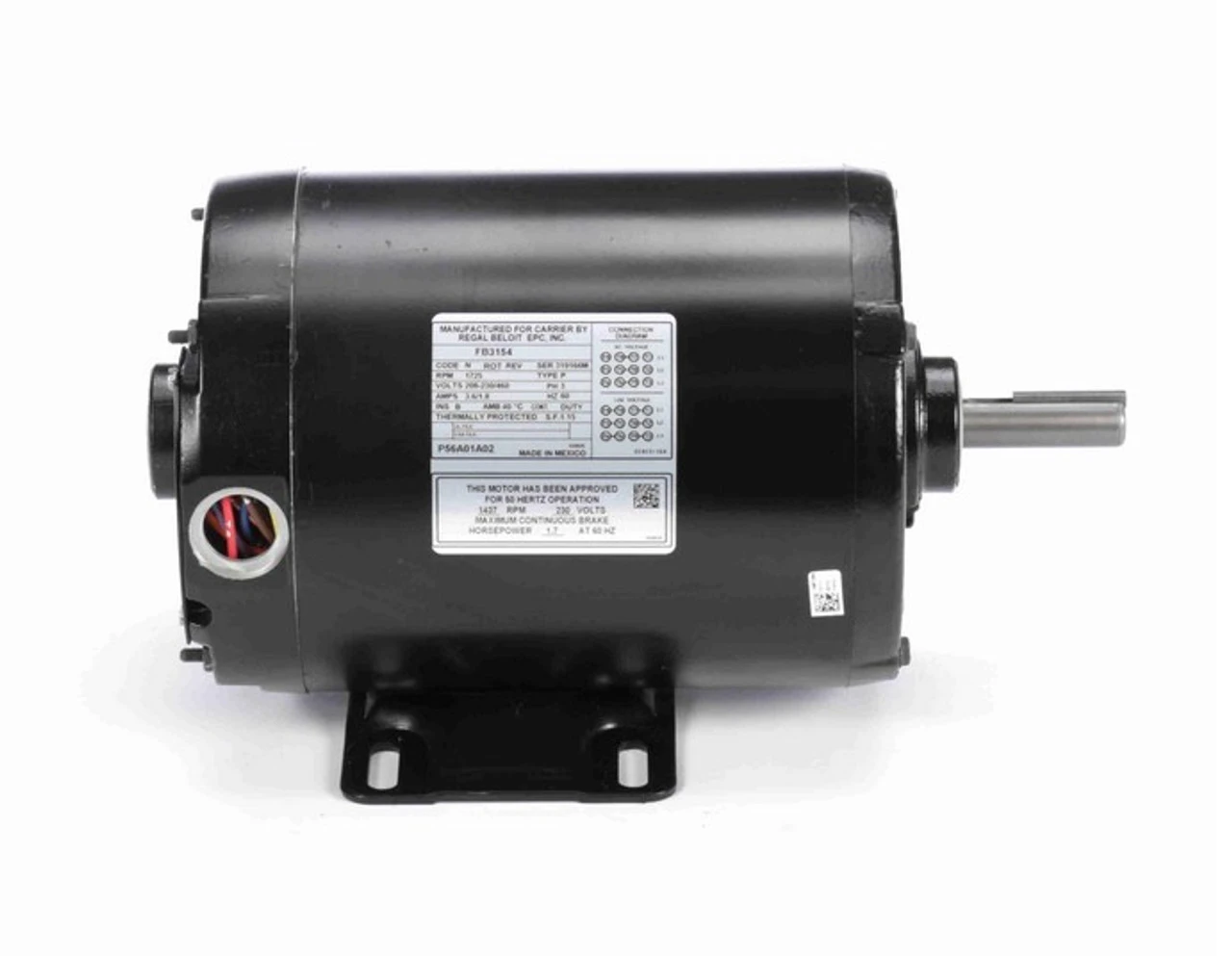 FB3154 Century SPL Hp 208-230/460V 1800 RPM Open 56 Frame 3 Phase Air Compressor Motor 3 FB3154 Century SPL Hp 208-230/460V 1800 RPM Open 56 Frame 3 Phase Air Compressor Motor - Image 3