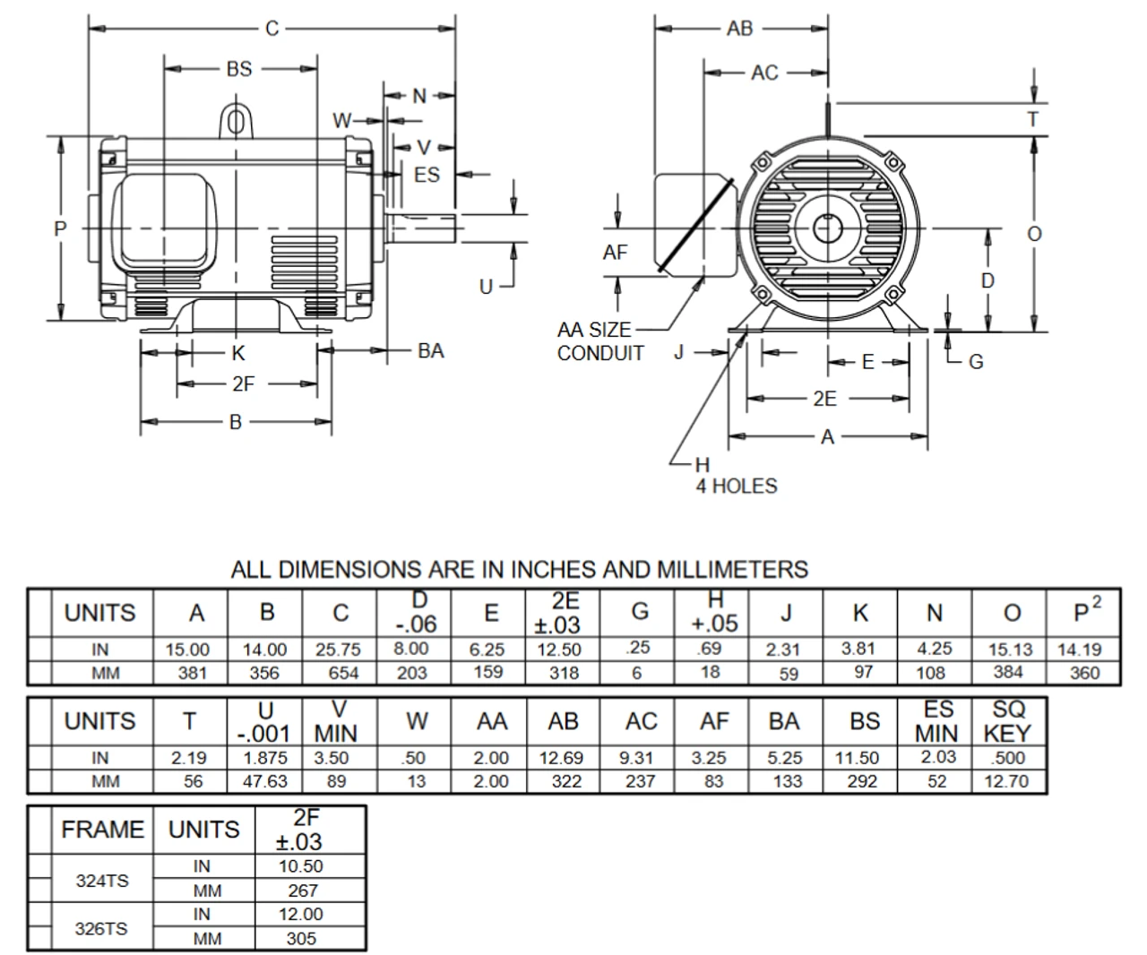 FF60E1XS Nidec 60 Hp 3600 RPM 200/400V ODP 326TS (Rigid Base) 3-Phase Fire Pump Motor 2 FF60E1XS Nidec 60 Hp 3600 RPM 200/400V ODP 326TS (Rigid Base) 3-Phase Fire Pump Motor - Image 2