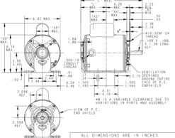 4688 Marathon 1 Hp (1 Speed) 115/208-230V 1800 RPM ODP 56Z Frame Cap Start Resilient Base Motor -Motor Warehouse Store 4688 line 46976.1632508926