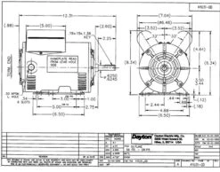 1.5 Hp Belt Drive Blower Cap Start Motor 1725 RPM 115/208-230V Dayton 4YU31 -Motor Warehouse Store 4YU31ADIM 36651.1463224595