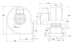 Fasco 50755-D500 Pellet & Wood Stove Convection Blower Fan 115 Volts -Motor Warehouse Store 50755 D500 DIMS 00841.1678810717