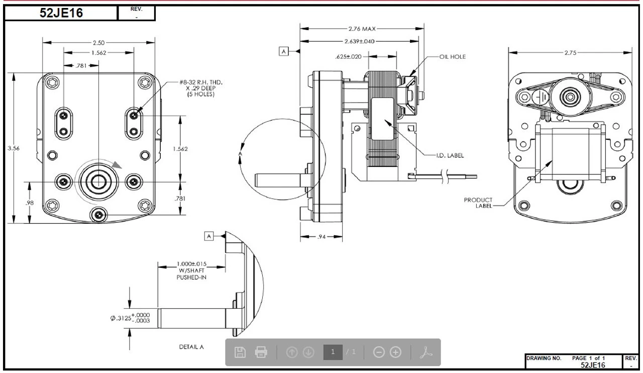 Dayton Model 52JE16 AC Parallel Shaft Gear Motor 3 RPM 1/300 Hp 230V 50hz 2 Dayton Model 52JE16 AC Parallel Shaft Gear Motor 3 RPM 1/300 Hp 230V 50hz - Image 2