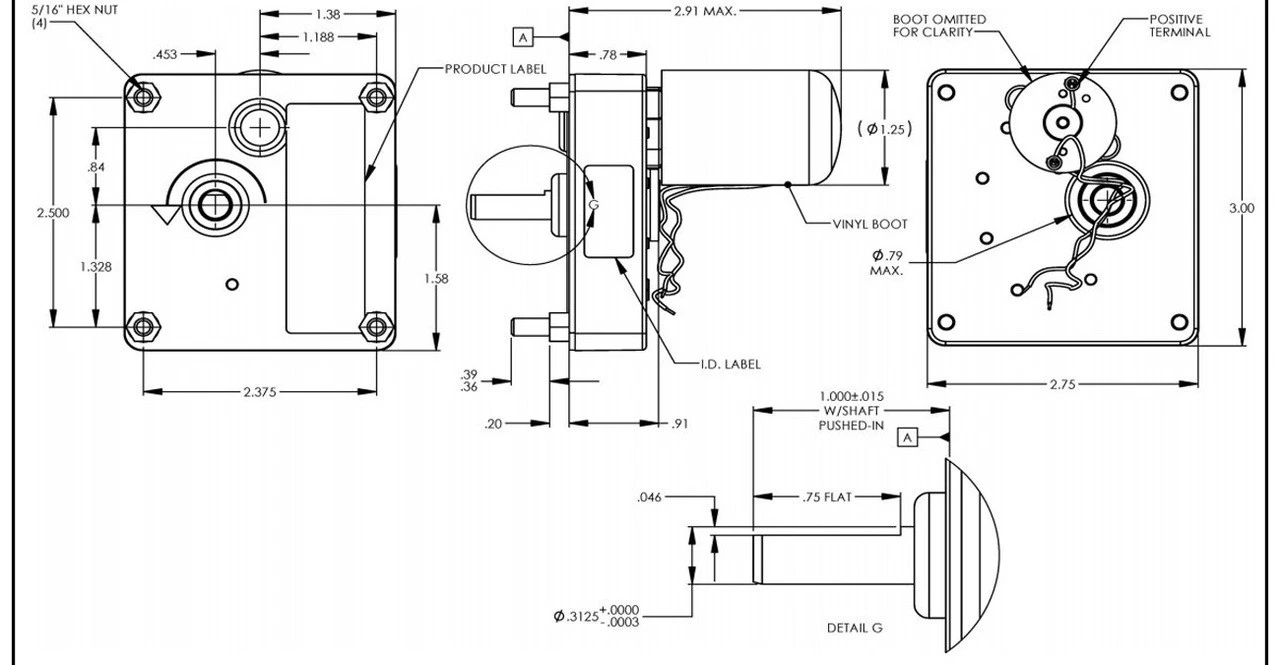 Dayton Model 52JE57 DC Gear Motor 8 RPM 1/200 Hp 24VDC 2 Dayton Model 52JE57 DC Gear Motor 8 RPM 1/200 Hp 24VDC - Image 2