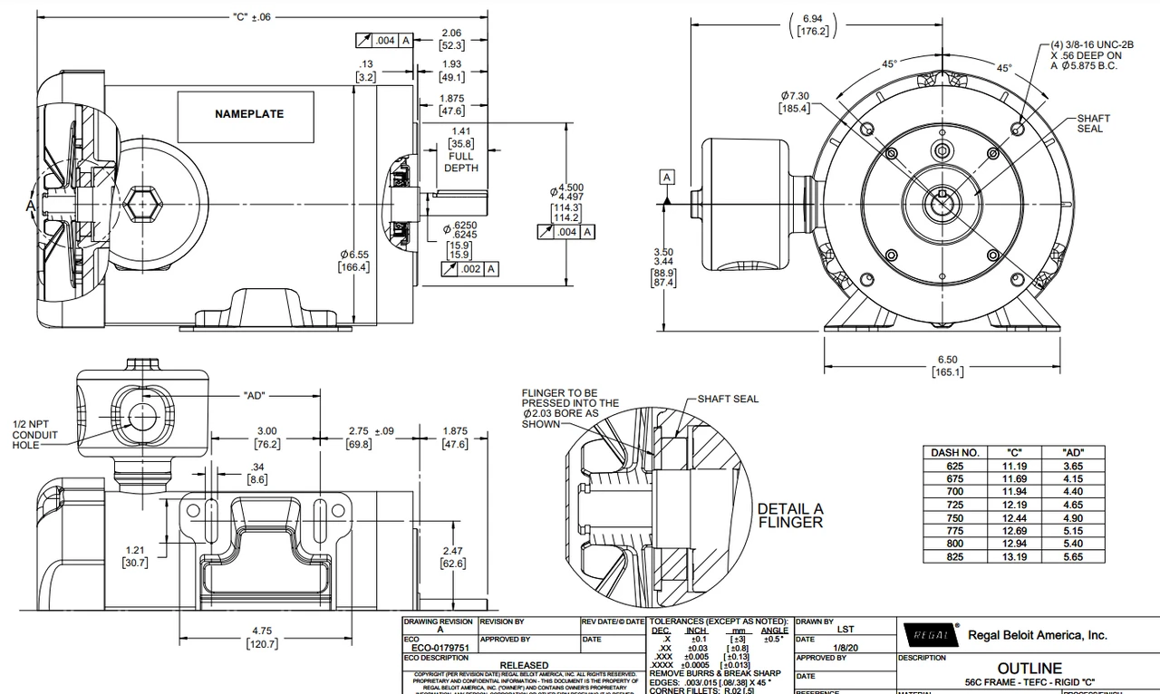119528.00 Leeson SST Duck 1 1/2 Hp 1800 RPM 230/460V 3-Phase 56C Frame TEFC (base) Motor 3 119528.00 Leeson SST Duck 1 1/2 Hp 1800 RPM 230/460V 3-Phase 56C Frame TEFC (base) Motor - Image 3