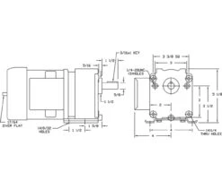 Dayton Model 6K328 Gear Motor TEFC, 27 RPM 1/6 Hp 115 Volts 60HZ. -Motor Warehouse Store 6K325 dim 97657.1435077096