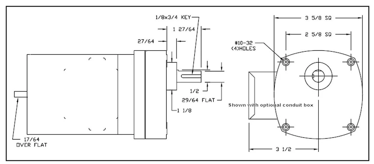 Dayton Model 6Z082 Gear Motor 33 RPM 1/20 Hp 115V 60HZ. 3 Dayton Model 6Z082 Gear Motor 33 RPM 1/20 Hp 115V 60HZ. - Image 3