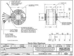 8064 Nidec | 1/2 Hp 825 RPM 3-Speed 208-230V; 5.6" Blower Motor 5 8064 Nidec | 1/2 Hp 825 RPM 3-Speed 208-230V; 5.6" Blower Motor -Motor Warehouse Store 8064 23704.1568391555