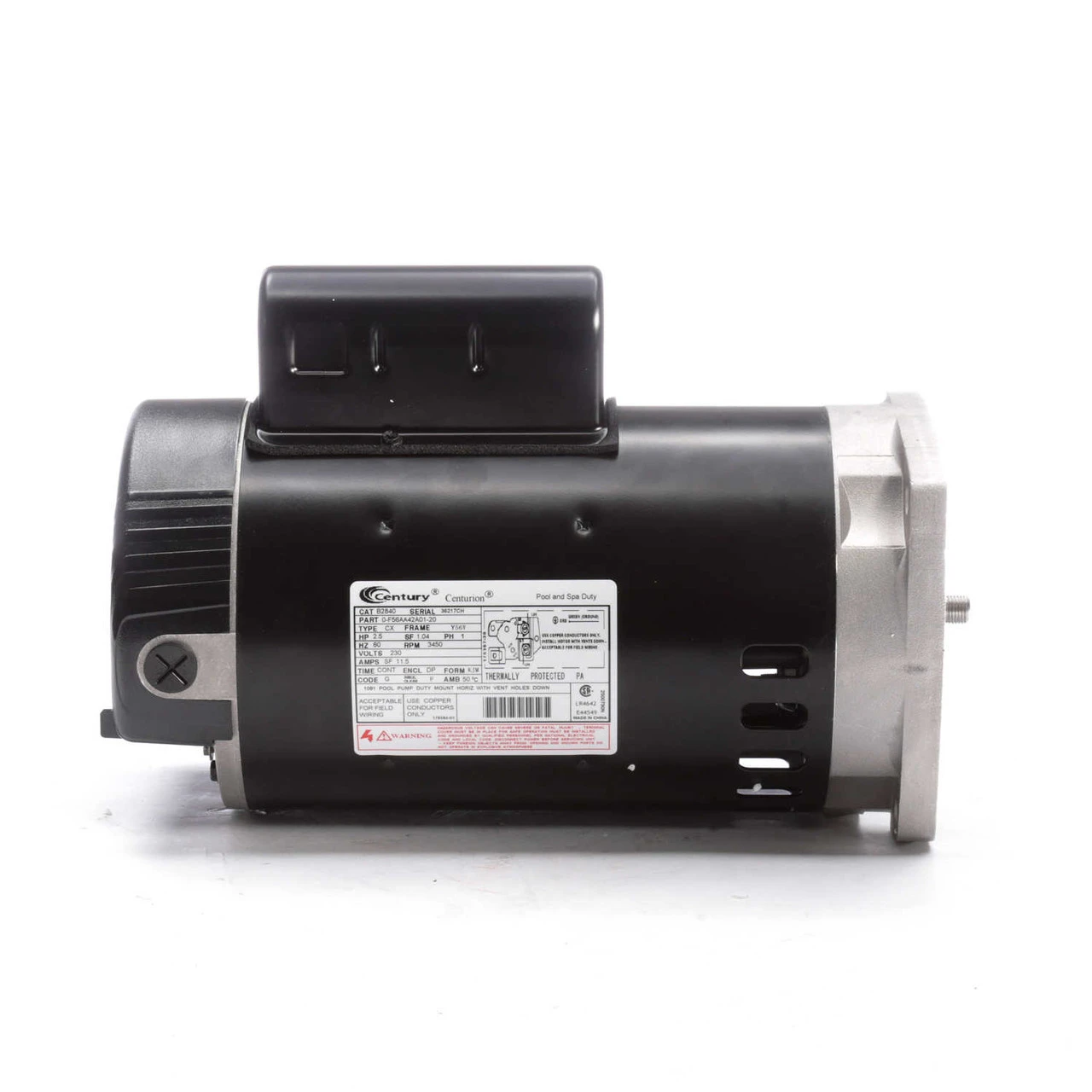 B2840V1 Century 2.5 Hp 3450 RPM 56Y Frame 230V Square Flange Pool Motor 2 B2840V1 Century 2.5 Hp 3450 RPM 56Y Frame 230V Square Flange Pool Motor - Image 2