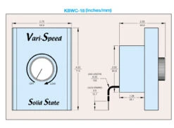 KBWC-18 | KB Electronics Solid State Variable Speed AC Electric Motor Control 8.0 Max Amps 115V -Motor Warehouse Store K177 1008 dims 54992.1683142741