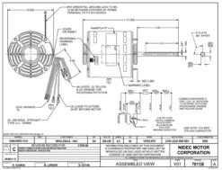 8905 Nidec | 3/4 Hp 1075 RPM 3-Speed 208-230V; 5.6" Blower Motor -Motor Warehouse Store Nidec 8905 Line 33824.1569946555