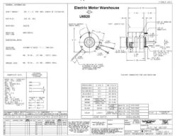 U6520 Century Unit Heater Motor 1/8 Hp, 1075 RPM, 115 Volts Century # U6520 -Motor Warehouse Store U6520 dim 17423.1553785694