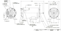 AGL10FL2 US Motors 1 Hp 3450/1725 RPM 48 Frame 115V Thru-Bolt Pool-Spa Motor